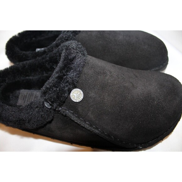 Birkenstock Women's Zermatt‎ Premium Shearling Slip On Sandals Clogs Black Sz 7 - Picture 4 of 5